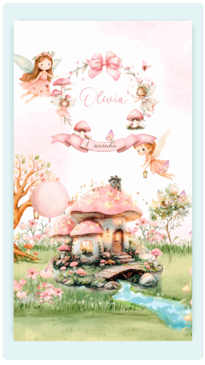 Convite Animado Jardim Encantado Festa das Fadas