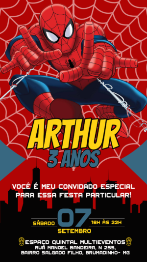 Convite Digital Homem Aranha na Cidade