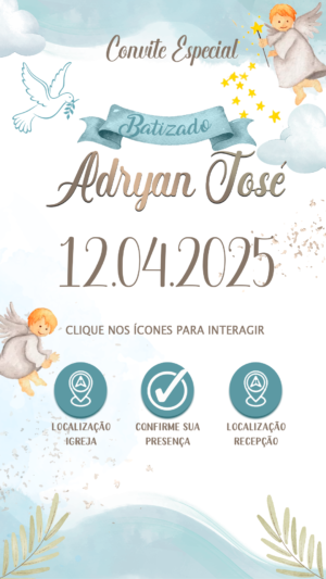Convite Interativo Batizado Menino
