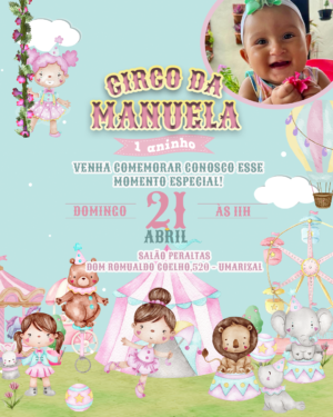 Convite Digital Circo Rosa
