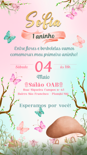 Convite Digital Jardim das Borboletas