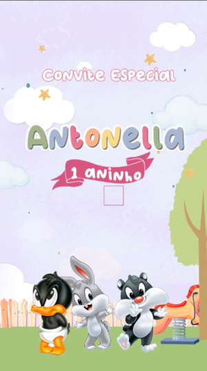 Convite Animado Baby Looney Tunes Menina