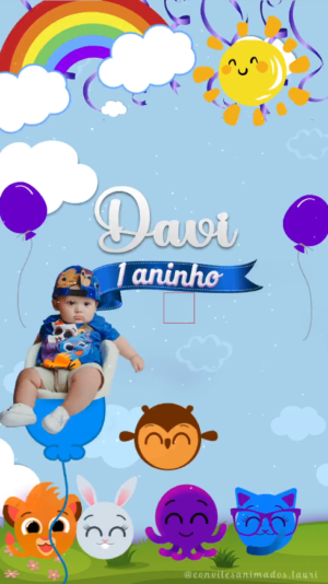 Convite Animado Festa dos Bolofofos Menino