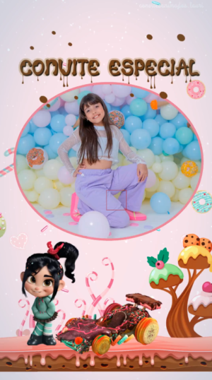 Convite Animado Vanellope Candy Doces