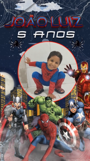 Convite Animado Super Heróis Vingadores