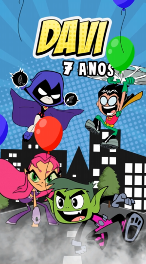 Convite Animado Jovens Titãns