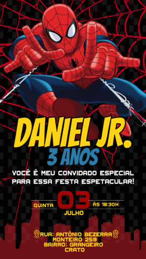 Convite Digital Homem Aranha