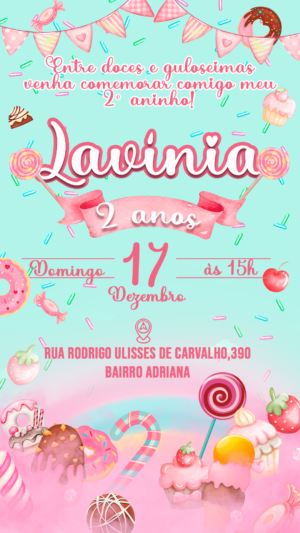 Convite Digital Candy Doces
