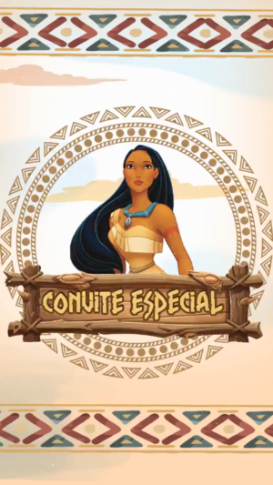 Convite Animado Princesa Pocahontas
