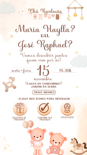 Convite Interativo Chá Revelação