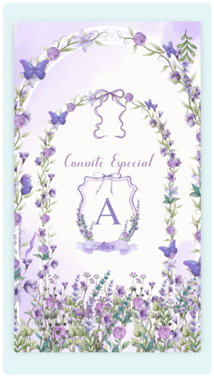 Convite Animado Jardim de Lavandas