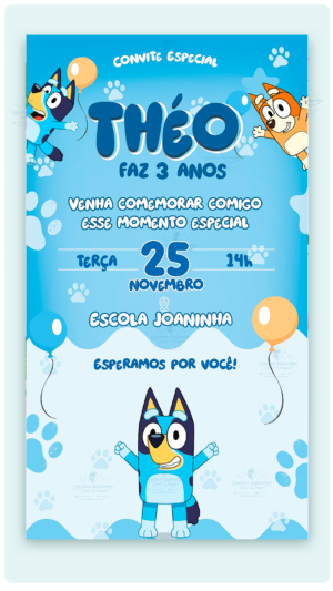 Convite Digital Bluey