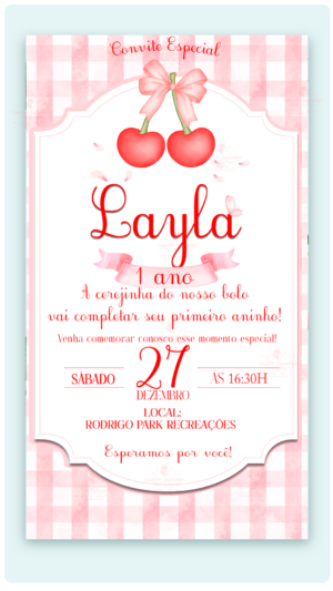 Convite Digital Cereja