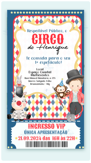 Convite Digital Circo