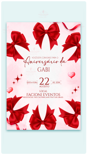 Convite Digital Laços Vermelhos
