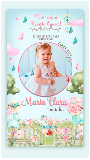 Convite Interativo e Animado Jardim das Camponesas (com botões clicaveis e capa pdf)