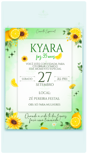 Convite Digital Limões e Girassol