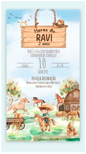 Convite Digital Haras Aquarela