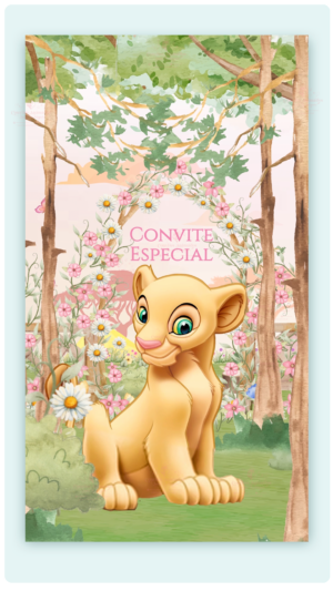 Convite Animado Nala, Rei Leão