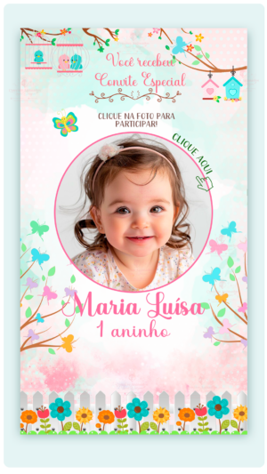 Convite Interativo e Animado Jardim das Florzinhas (com botões clicaveis)