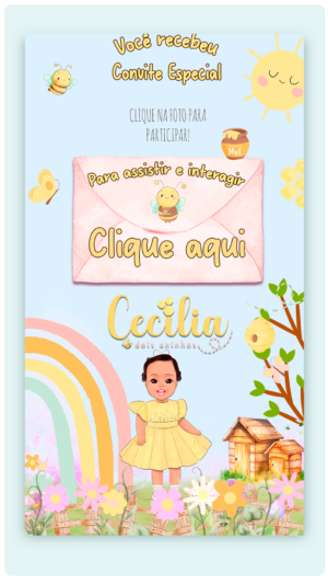 Convite Interativo e Animado Jardim da Abelhas Abelhinhas (com botões e capa em PDF)