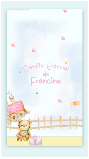 Convite Animado Brinquedos Rosa