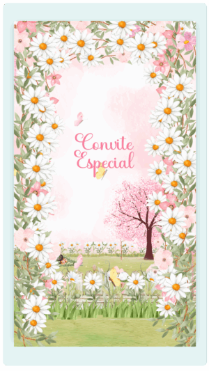 Convite Animado Jardim das Borboletas Versão Margaridas