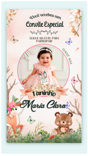 Convite Interativo e Animado Bosque Encantado (com botões clicáveis e capa pdf)