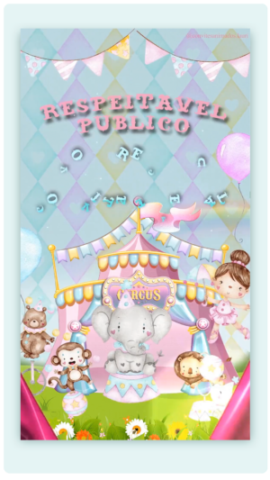 Convite Interativo e Animado Festa no Circo Rosa (com capa em pdf e botões clicaveis)