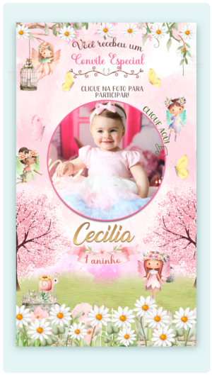 Convite Interativo e Animado Jardim das Margaridas (com botões clicáveis e capa pdf)