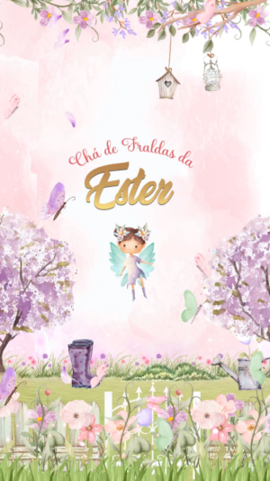 Convite Animado Chá de Fraldas Jardim