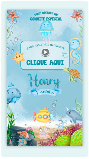Convite Interativo e  Animado Fundo do Mar