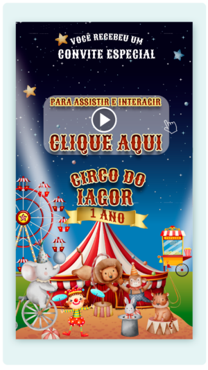 Convite Interativo e Animado Circo (com capa em PDF e botões clicaveis)