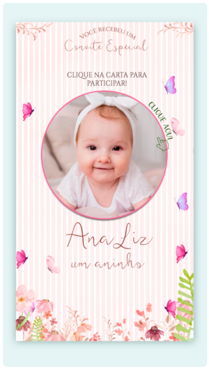 Convite Interativo e Animado Bosque das Borboletas (com capa em PDF e botões clicáveis)