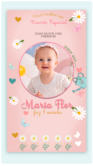 Convite Interativo e  Animado Jardim das Margaridas (com capa em PDF e botões clicáveis)