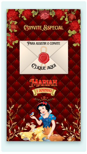 Convite Interativo e Animado Branca de Neve
