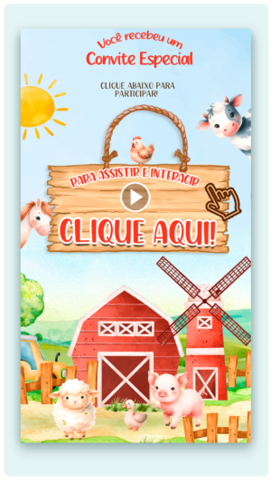 Convite Interativo e Animado Festa Na Fazendinha! (com capa em PDF e botões clicáveis)