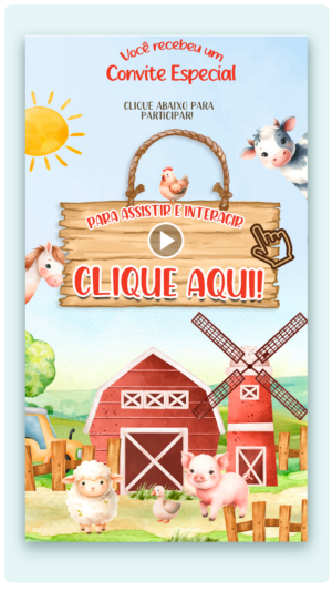 Convite Interativo e Animado Festa Na Fazendinha! (com CAPA EM PDF e botões clicáveis)