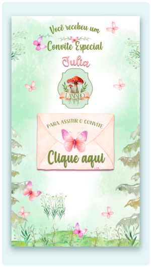Convite Animado e Interativo Floresta Encantada (Bosque) (com capa em PDF e botões clicáveis)