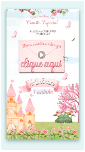 Convite Interativo e Animado Reino Encantado (com capa em PDF e botões clicáveis)