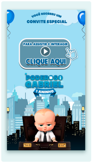 Convite Interativo e Animado O Poderoso Chefinho (com CAPA em PDF e botões clicáveis)