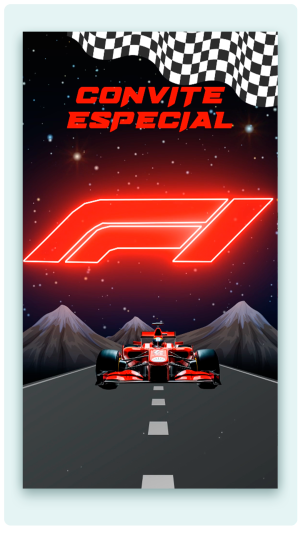 Convite Animado Corrida Formula 1