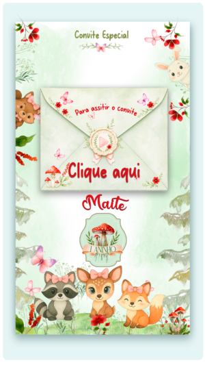 Convite Interativo e Animado Bosque Encantado dos Bichinhos (com capa em PDF e Botões clicáveis)