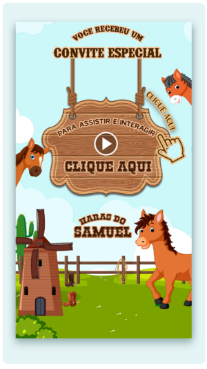 Convite Interativo e Animado Haras Cavalos (com capa em PDF e botões clicáveis)
