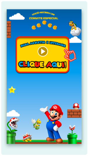 Convite Interativo e Animado Super Mario (link com botões clicáveis)